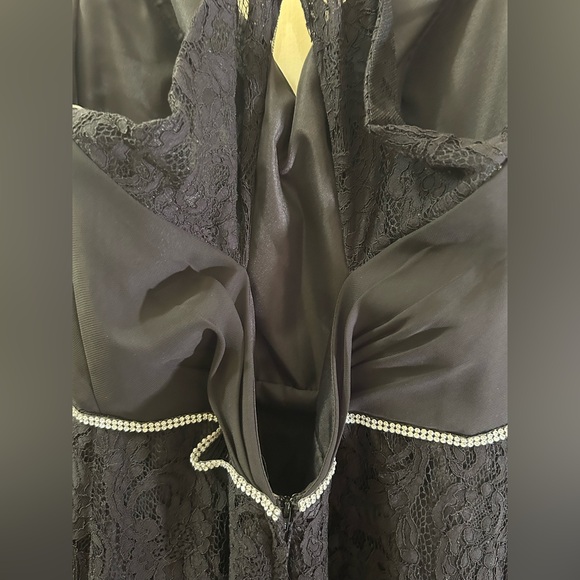 Christina Wu Celebration Elegant Black Lace Evening Dress - Picture 7 of 9